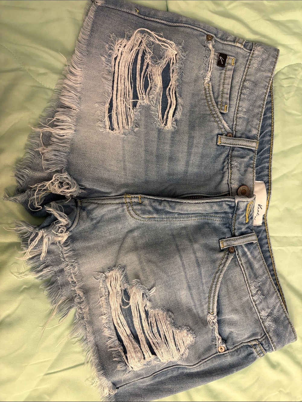 KanCan Light Blue Distressed Denim Cutoff Shorts